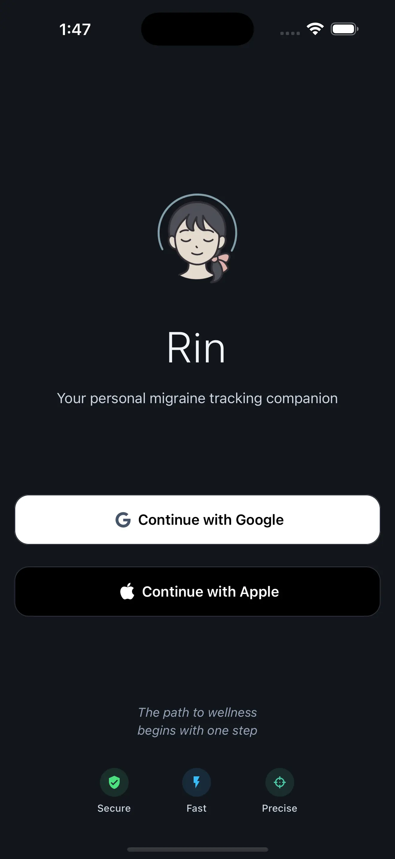 Rin App Screenshot - Track your migraines